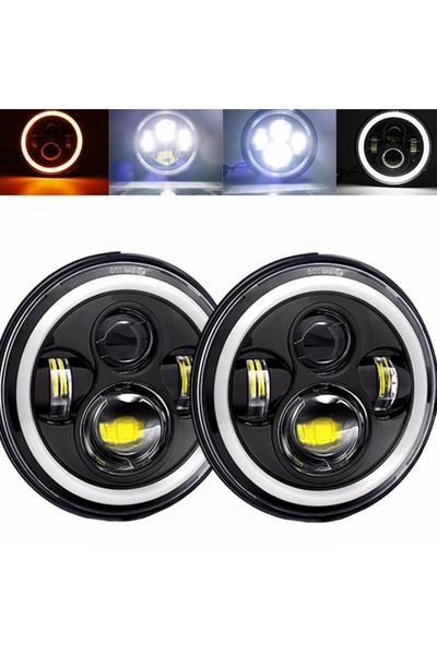 Choice7 40w Halo light Black 2x Car 7 Inch Led Headlight Hi/Low H4 Halo Angle...