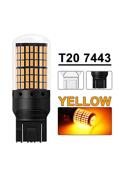 choice2 قطعتان 7443 - أصفر، قطعتان 1156 BA15S LED CANBUS 3014 144 SMD، 1157 B...