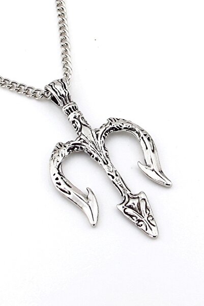 Stanbula Poseidon spearhead trident metal men's necklace ky0016