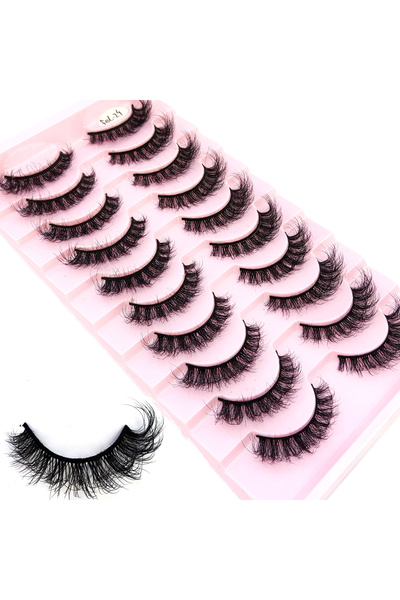 Choice6 10pairsfei-29 New 10 pairs of mink eyelashes cat eyelashes fluffy and...