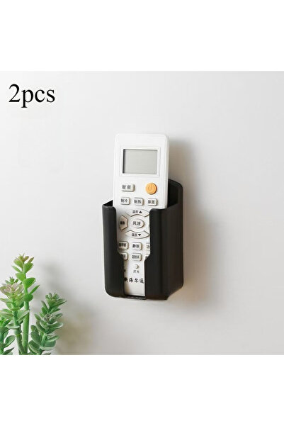 choice2 2pcs-black Remote Control Storage Box Punching-free Wall-mounted Buck...
