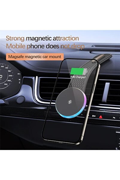 Choice شاحن سيارة لاسلكي مغناطيسي أسود من فيكيفون، حامل هاتف للسيارة، يُثبت ع...
