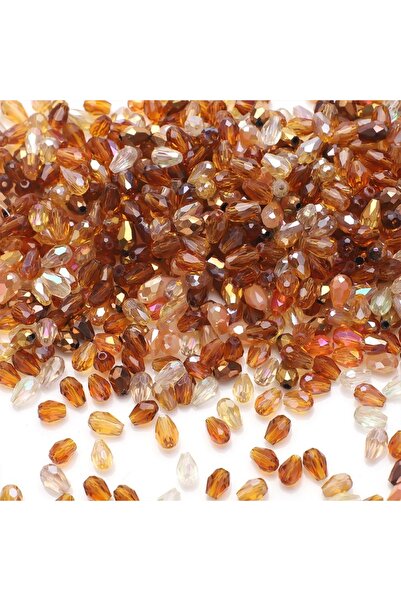 choice2 4x6mm 100pcs Coffee Mixed Colors Tear Drop Mixed Color Faceted Crysta...