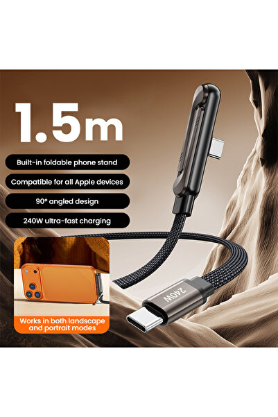 Choice كابل شحن فائق السرعة ثنائي المنافذ من النوع C بطول 1.5 متر وقدرة 240 و...