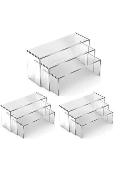 choice2 9Pcs 3/6/9/12Pc Clear Acrylic Display Stand Cosmetic Bag Jewelry Show...