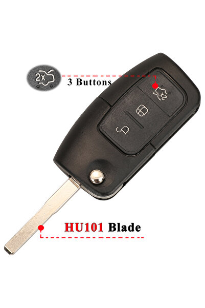 Choice5 3BTN HU101 jingyuqin 3 Button Modified Flip Folding Remote Control Ca...