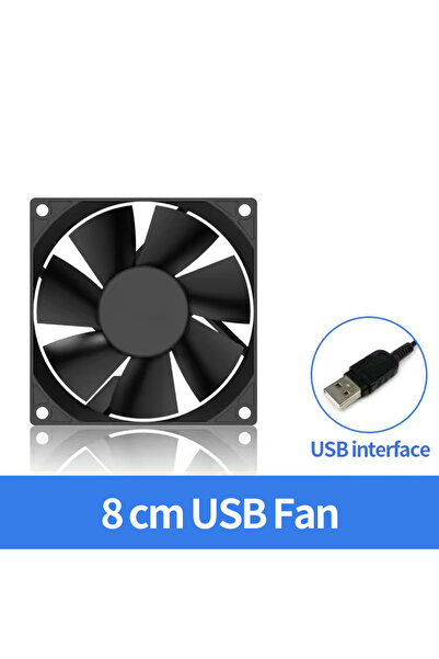 Choice6 مروحة TEUCER سوداء بدون إضاءة RGB، مقاس 8 سم، تعمل بمنفذ USB، أبعادها...