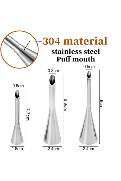 Choice3 3 قطع/4/3/1 قطعة فوهات طويلة لتزيين المعجنات الهشة، مصنوعة من الفولاذ...