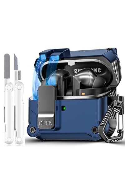 Choice15 جراب حماية جديد لسماعات Galaxy Buds 3 Pro باللون الأزرق مع قلم، مزود...