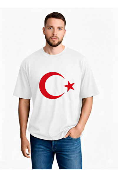 sngl Men's Oversize Combed Cotton Ay Star Printed T-Shirt S-M-L-Xl-2Xl