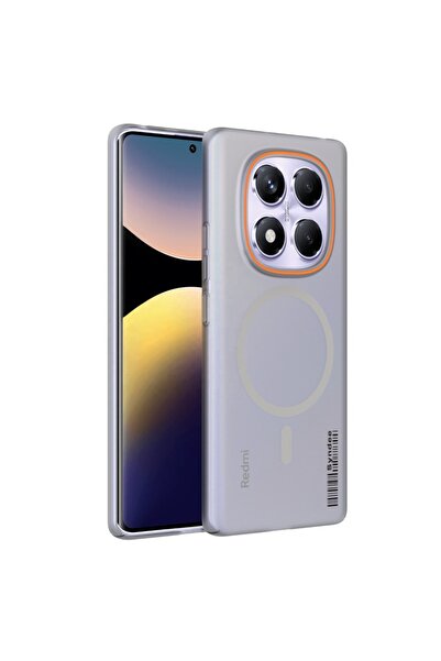 Choice18 جراب شحن مغناطيسي عصري بلون رمادي تيتانيوم شفاف ذو ملمس ناعم لهاتف R...