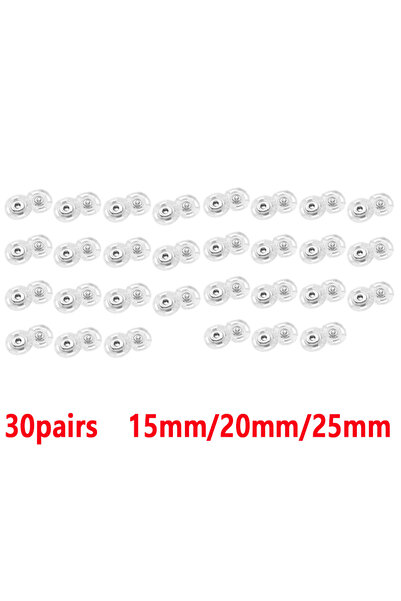 Choice3 30pairs mix 10/30 Pairs Transparent Round Snap Button Invisible Acryl...