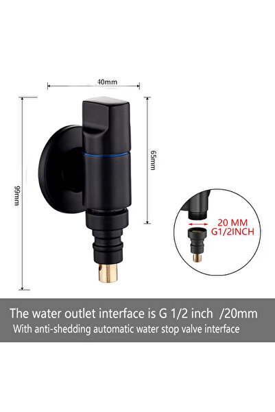choice2 black Multi-Function Washing Machine Faucet Brass Water Stop Quick Op...