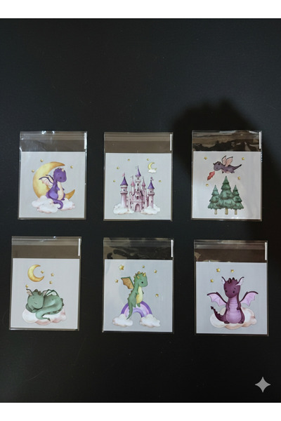 iğne izi حقيبة منقوشة شفافة بأشرطة مقاس 10 × 10 سم 95 قطعة