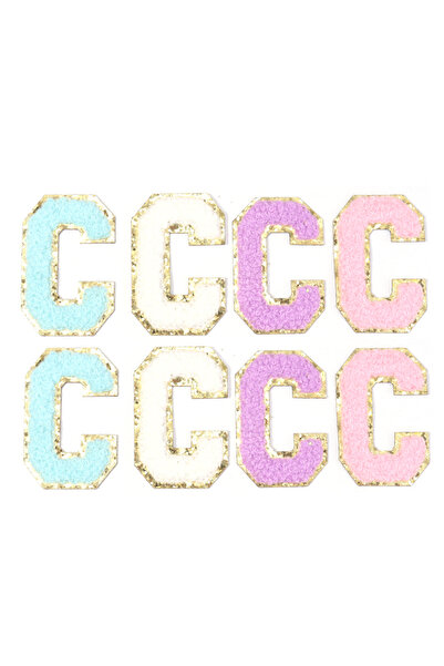 Choice23 C 8 قطع/مجموعة رقع حروف وردية اللون، رقع تطريز أبجدية ذاتية اللصق، م...