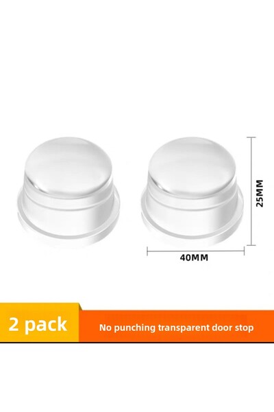 Choice1 One Size 2PCS Transparent Transparent Silicone Door Stopper No Drill ...