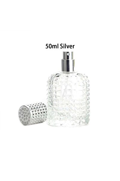 Choice4 109-فضي-50 مل 30/50 مل زجاجة عطر فاخرة من الزجاج الشفاف السميك، بخاخ ...