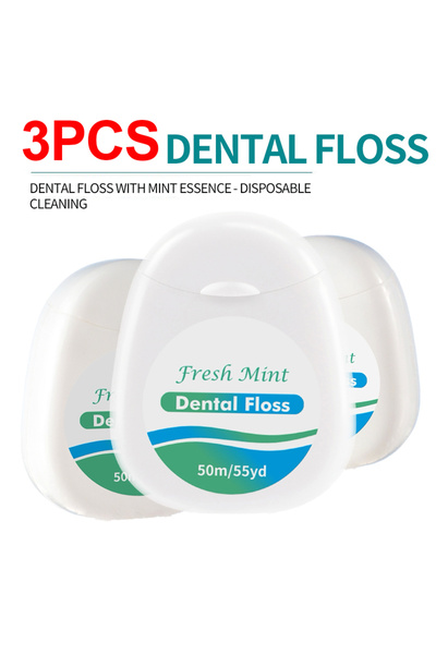 Choice1 ٣ قطع ٦/٣/١ قطعة علبة بيضاء لفافة خيط تنظيف الأسنان بنكهة النعناع - أ...