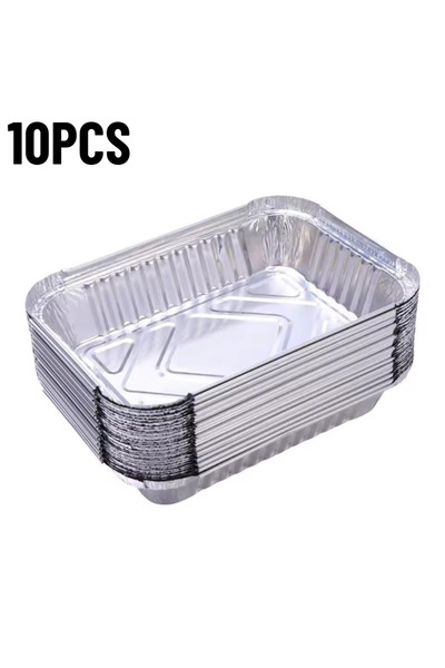 Choice 10PCS 10/20/30PCS Disposable Barbecue Tin Ftray Aluminum FoilFtray Gre...