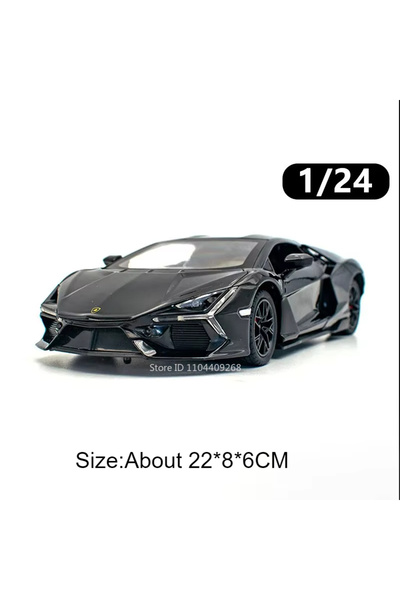 Choice3 سيارة لامبورغيني ريفويلتو سوداء بمقياس 1:24، لعبة نموذجية مصنوعة من س...