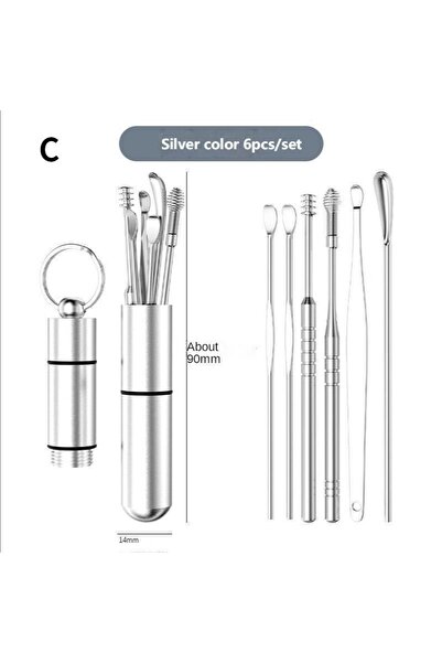 Choice1 C 6/7/8Pcs Set Ear Wax kers Cleaning Stainless Steel Eark Wax Remover...