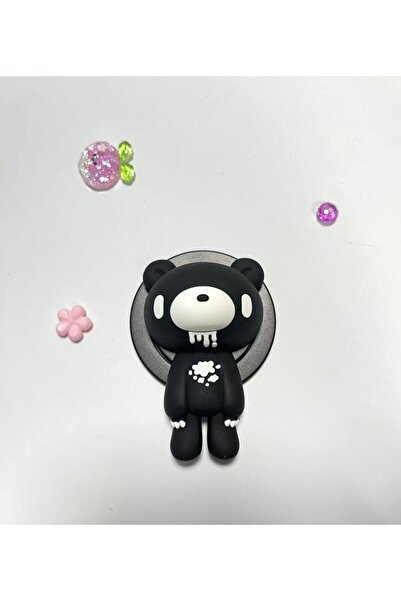 Choice6 حامل ومقبض هاتف على شكل دب قوطي - تصميم دموي فريد، قابل للدوران 360 د...