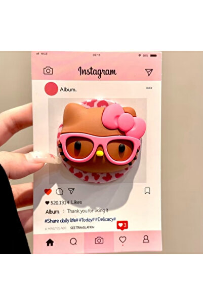 Choice حامل مغناطيسي لطيف من سانريو هيلو كيتي لهاتف ماج سيف، قابل للطي، سلكي.