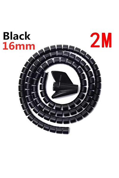 Choice5 واقي كابلات حلزوني مرن أسود بطول 2 متر (16 مم × 2 متر) 16/10 مم، منظم...