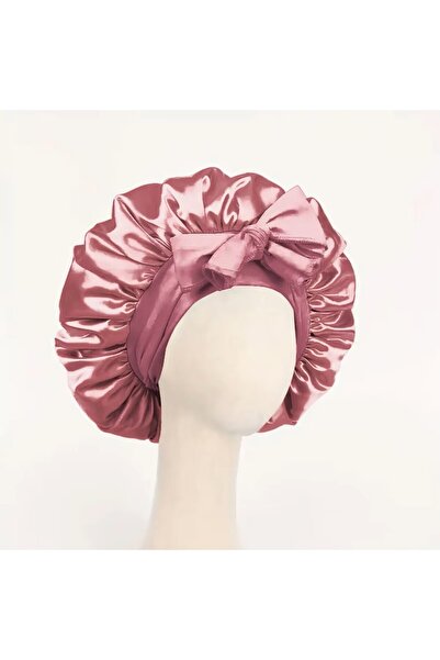 Choice قبعة نوم من الساتان الوردي، حرير، قبعة نوم قابلة للتعديل، قبعة شعر برب...