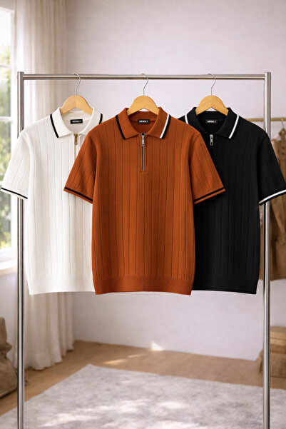 oneoff Tricou pentru bărbați, 3 piese, cu guler polo, tricotaje economice, cu...