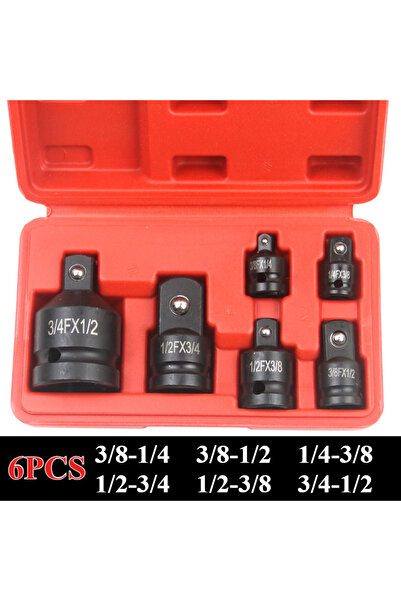 choice2 مجموعة من 6 قطع مع علبة، تتضمن 6/4/1 محول مفتاح ربط هوائي 3/4 1/2 3/8...