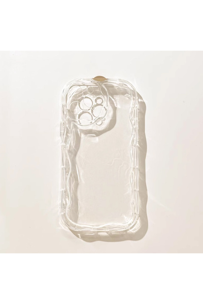 Choice27 غلاف هاتف فاخر شفاف بلون كريمي مموج، متوفر فقط لهواتف آيفون 14 برو م...