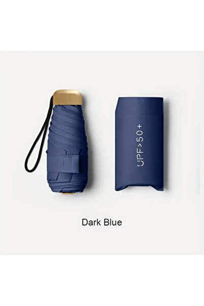 Choice7 مظلة شمسية صغيرة قابلة للطي من الحديد 6K باللون الأزرق الداكن، هدية م...