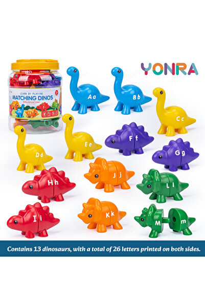 Choice Alphabet Style Matching Dinosaur Toy With storage bucket Montessori To...