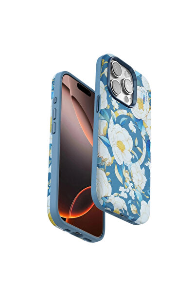VINTESSY Onegif iPhone 15 Pro Max Flower Series Magsafe Cover - Blue