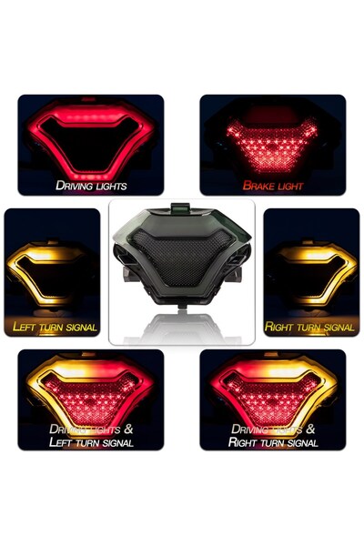 Choice1 مصباح مؤشر ضوء الفرامل الخلفي للدراجات النارية باللون الأحمر LED لـ Y...