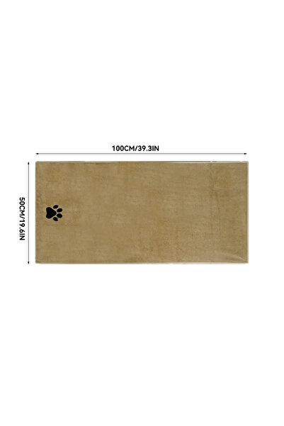 Choice4 Khaki 50x100cm 3 Size Opti Microfiber Pet Bath Towel Embroidered Supe...