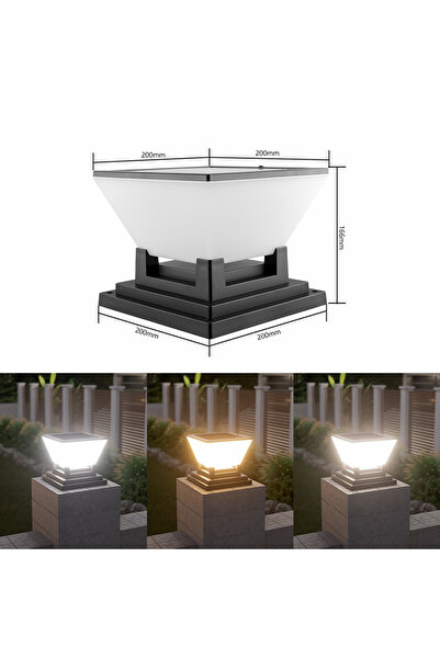 Choice مصباح عمود شمسي أسود مقاوم للماء بطول 20 سم، مناسب للحدائق الخارجية، و...