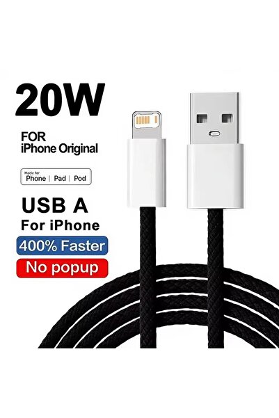 Choice8 كابل شحن سريع USB أسود بطول متر واحد وقوة 20 واط، مضفر، متوافق مع أجه...