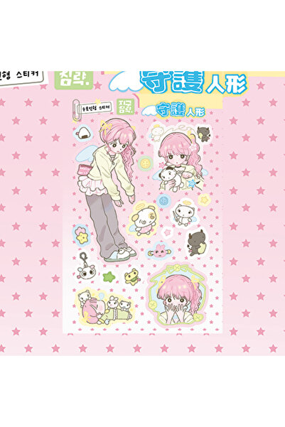 Choice7 4 ملصقات لشخصيات كرتونية لطيفة للبنات، ملصقات لشخصيات أنمي كورية، ملص...