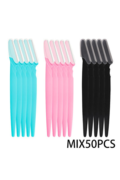 Choice1 مجموعة شفرات حلاقة متعددة الاستخدامات للوجه والحواجب، 50 قطعة، باللون...