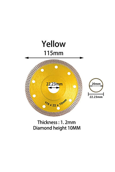 Choice6 Yellow 115mm 105MM/115MM/125MM Turbo Diamond Saw Blade Granite Marble...