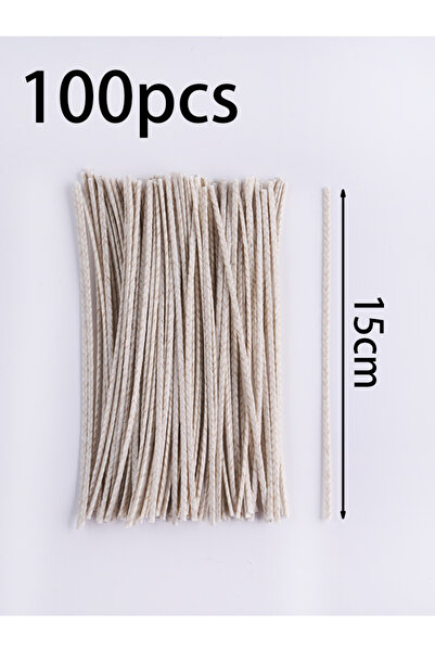 choice2 100 قطعة من فتائل شموع قطن مشمعة بطول 6/10/15/20 سم، بدون دخان، قلب ش...