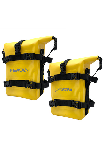 choice2 Yellow 2PCS Universal Motorcycle Frame Crash Bars Waterproof Bag Repa...