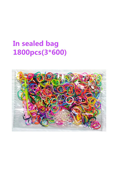 Choice8 مجموعة 1800 قطعة (في حقيبة محكم الإغلاق) من أربطة النول الملونة الإبد...