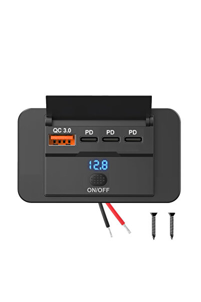 Choice7 شاحن سيارة USB مزدوج بتقنية PD-QC 3.0، لوحة منافذ USB للمركبات الترفي...