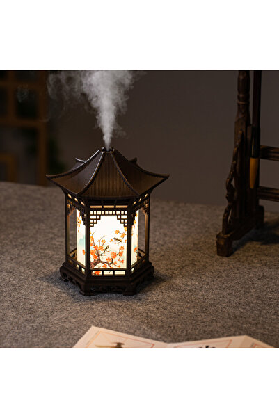 Choice مرطب هواء صغير جديد بتصميم خشبي داكن مع إضاءة ليلية، مناسب للمنزل والم...