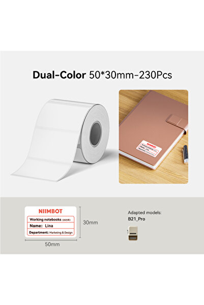 Choice6 50x30mm Niimbot Red&Black Dual Color Thermal Label Paper for B21 Pro ...