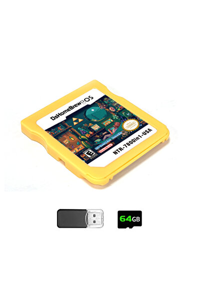 Choice مجموعة ألعاب بطاقات DS ذهبية بدون علبة، 7800 في 1، بطاقة ذاكرة فلاش R4...