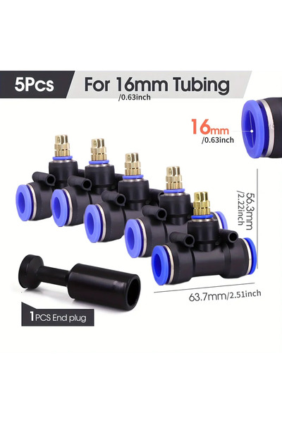 Choice4 for 16mm Tubing Brass Misting Nozzle with Tee Adapter Adjustable Atom...